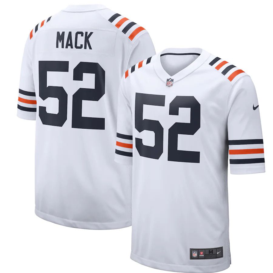 Men Chicago Bears #52 Khalil Mack Nike White 2019 Alternate Classic Game NFL Jersey->chicago bears->NFL Jersey